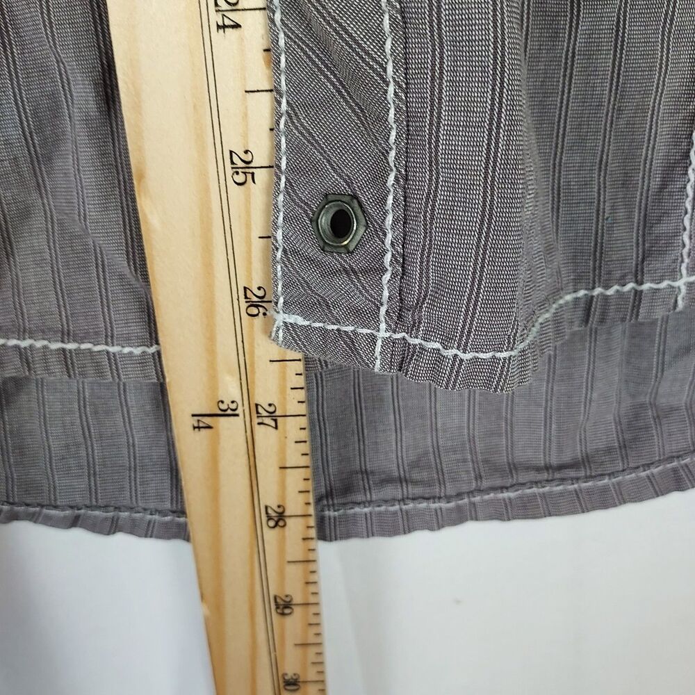 Buckle Black Striped Shirt Men’s Medium M Snap Button Long Sleeve Cotton Blend - Picture 5 of 9